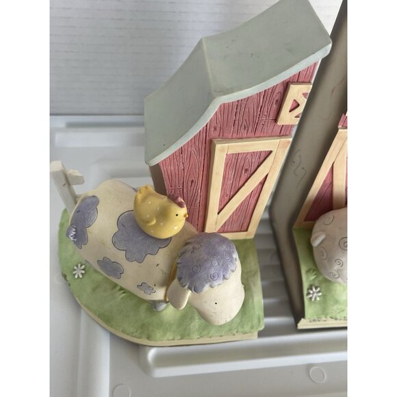 2001 David Walker Old MacDonald Nursery Rhyme Bookends Cow Pig Sheep Baby Room - Picture 3 of 10